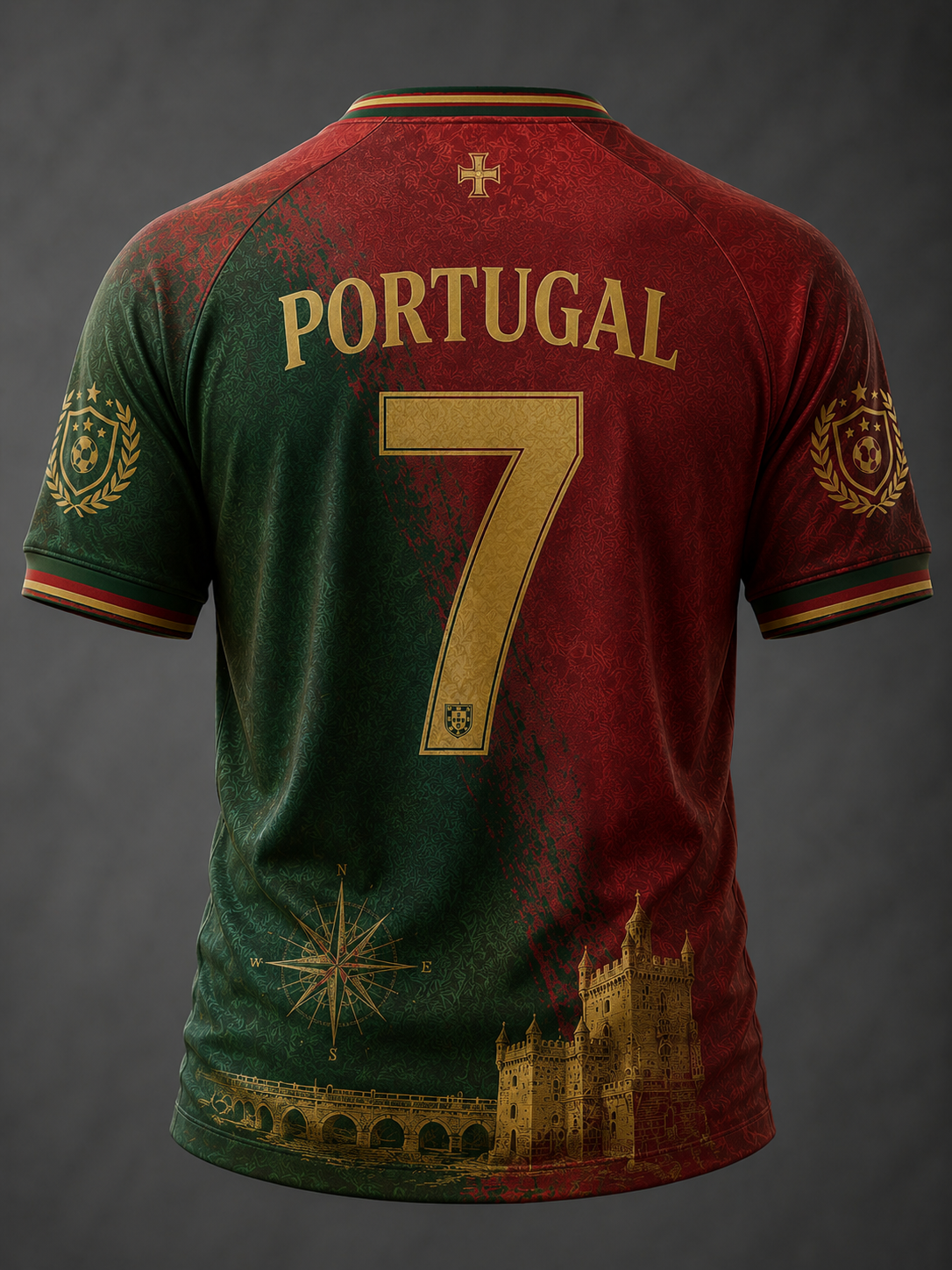 Men's Portuguese Football Printed Casual short sleeves t-shirt
