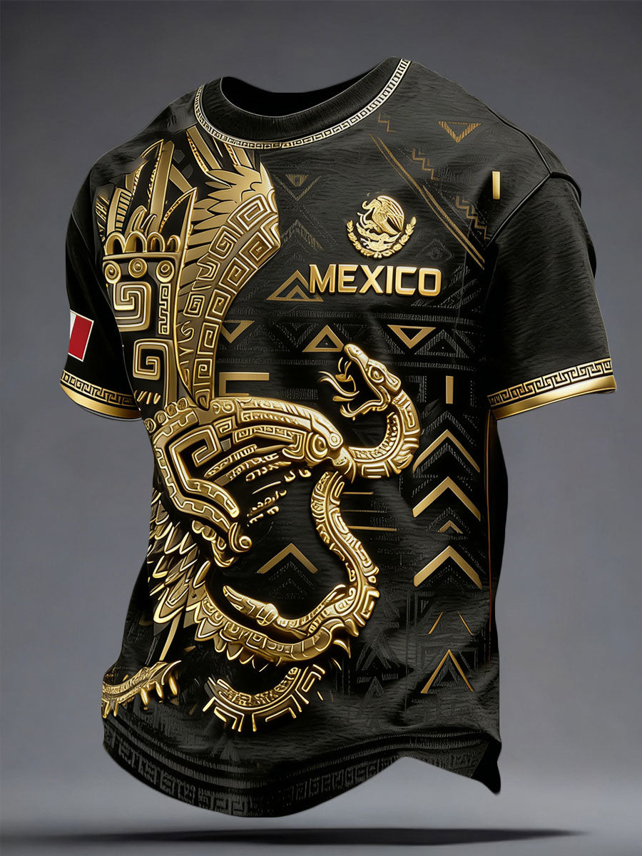 Men's Mexico Football Lover Printed T-shirt