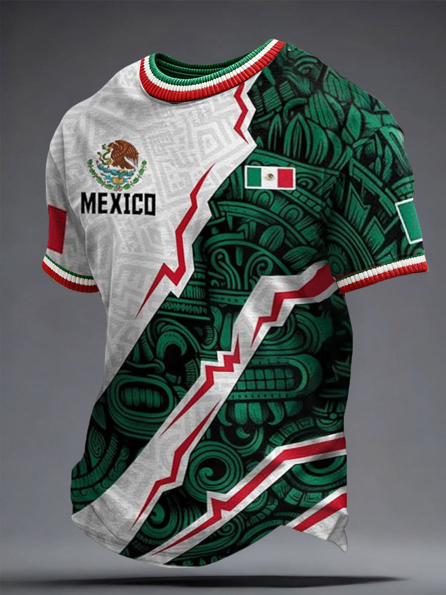 Men's Mexico Football Lover Printed T-shirt