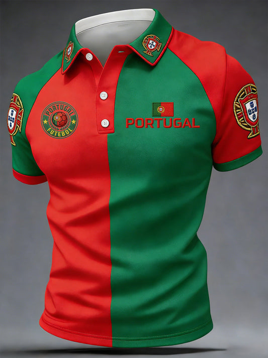 Men's Portuguese Football Print Casual Top